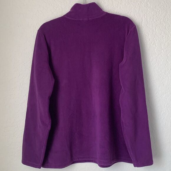 Lands’End Fleece Stand Collar Clips Purple Sweater Size XLT/ 18-20 - Picture 4 of 9